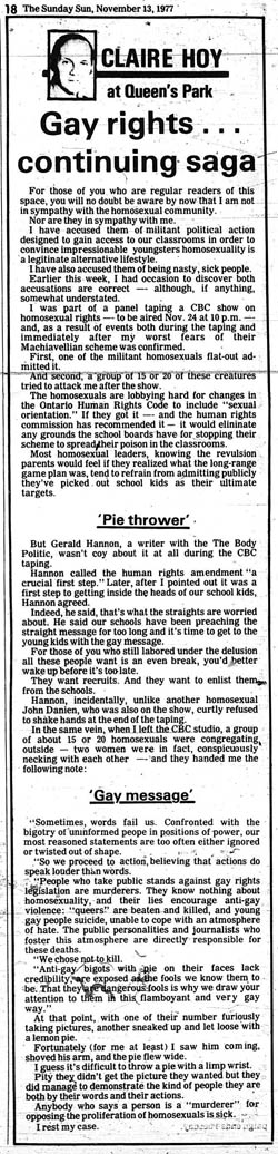 sun 77-11-13 hoy anti-gay column